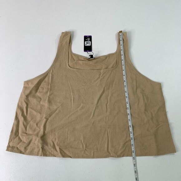 Express Women's Top XXL Beige Linen Blend Square Neck Tank Top Size XXL - Picture 5 of 7